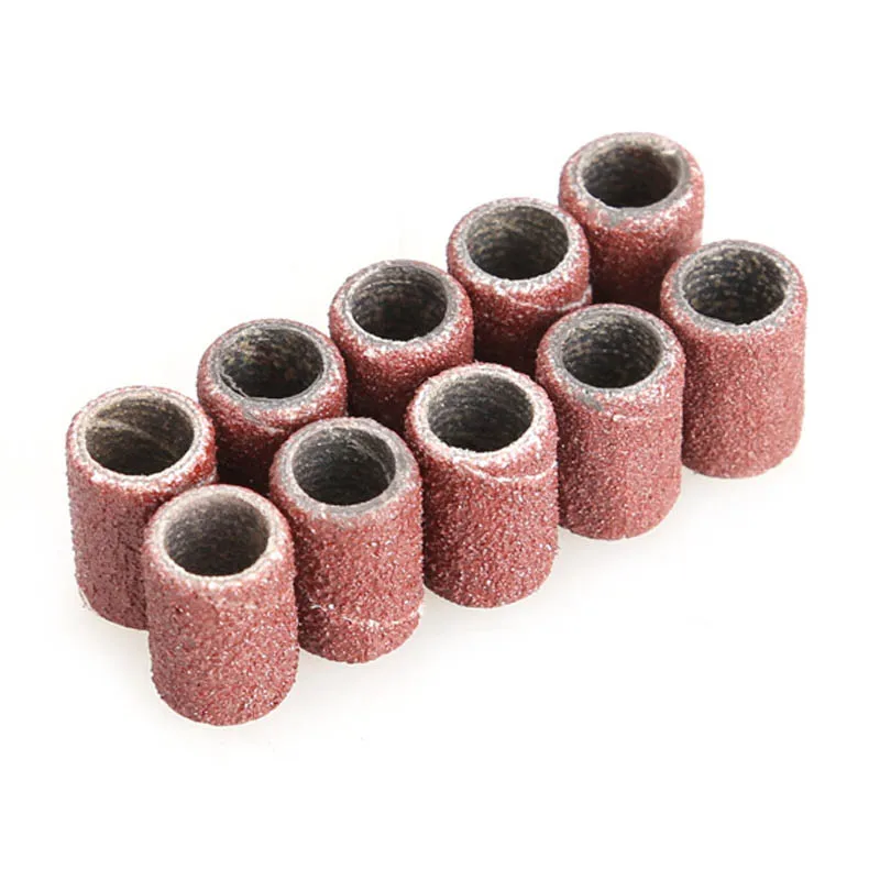 

100 Pcs Professional Nail Manicure Sanding Bands Grit File Sand Piece Grinding Polisher Bits Set JS11
