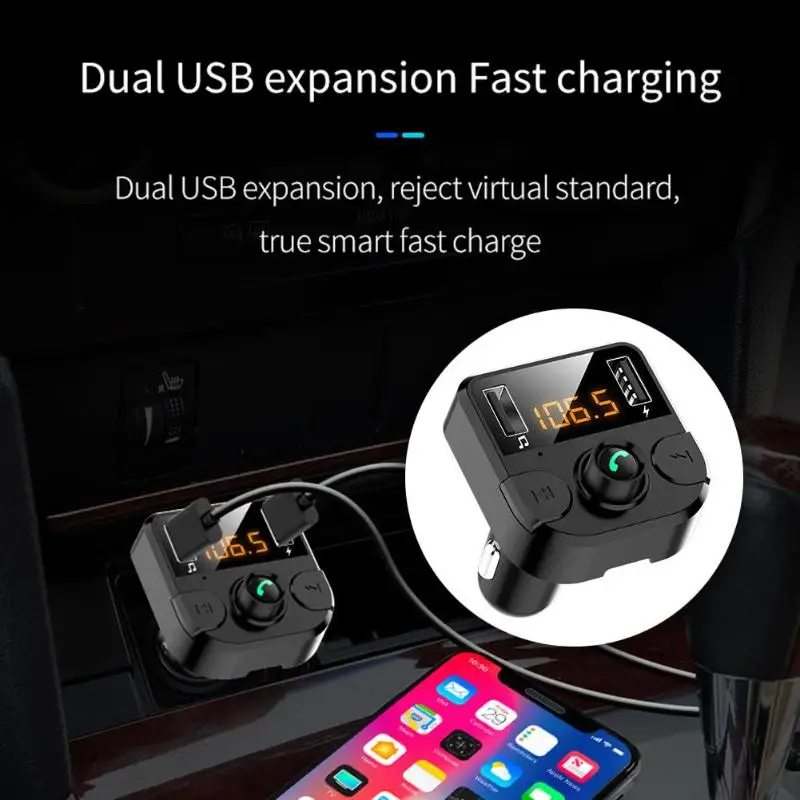 BT36B автомобильное зарядное устройство 3.1A USB Hands-free Bluetooth MP3-плеер fm-передатчик