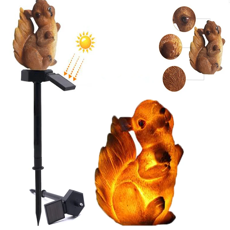 

Outdoor Solar Light Squirrel LED Night lamp Home Garden Waterproof Lamps Backyard Pathway Decor