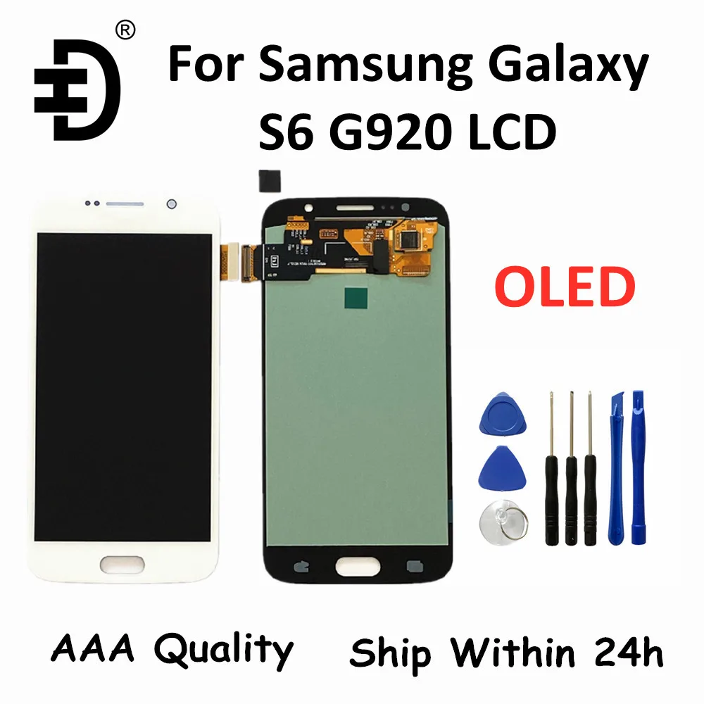 OLED ЖК дисплей для Samsung Galaxy S6 SM G920 Сенсорная панель дигитайзер в сборе G920F