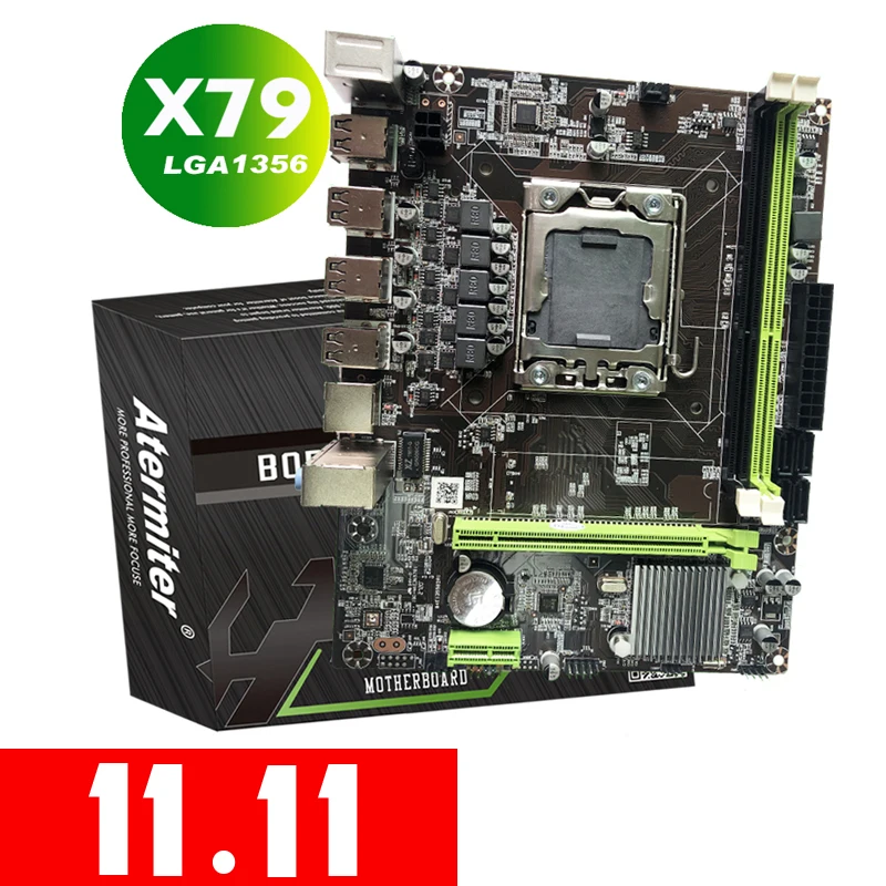 Материнская плата Atermiter X79 LGA 1356 поддерживает серверную память REG ECC и процессор Xeon
