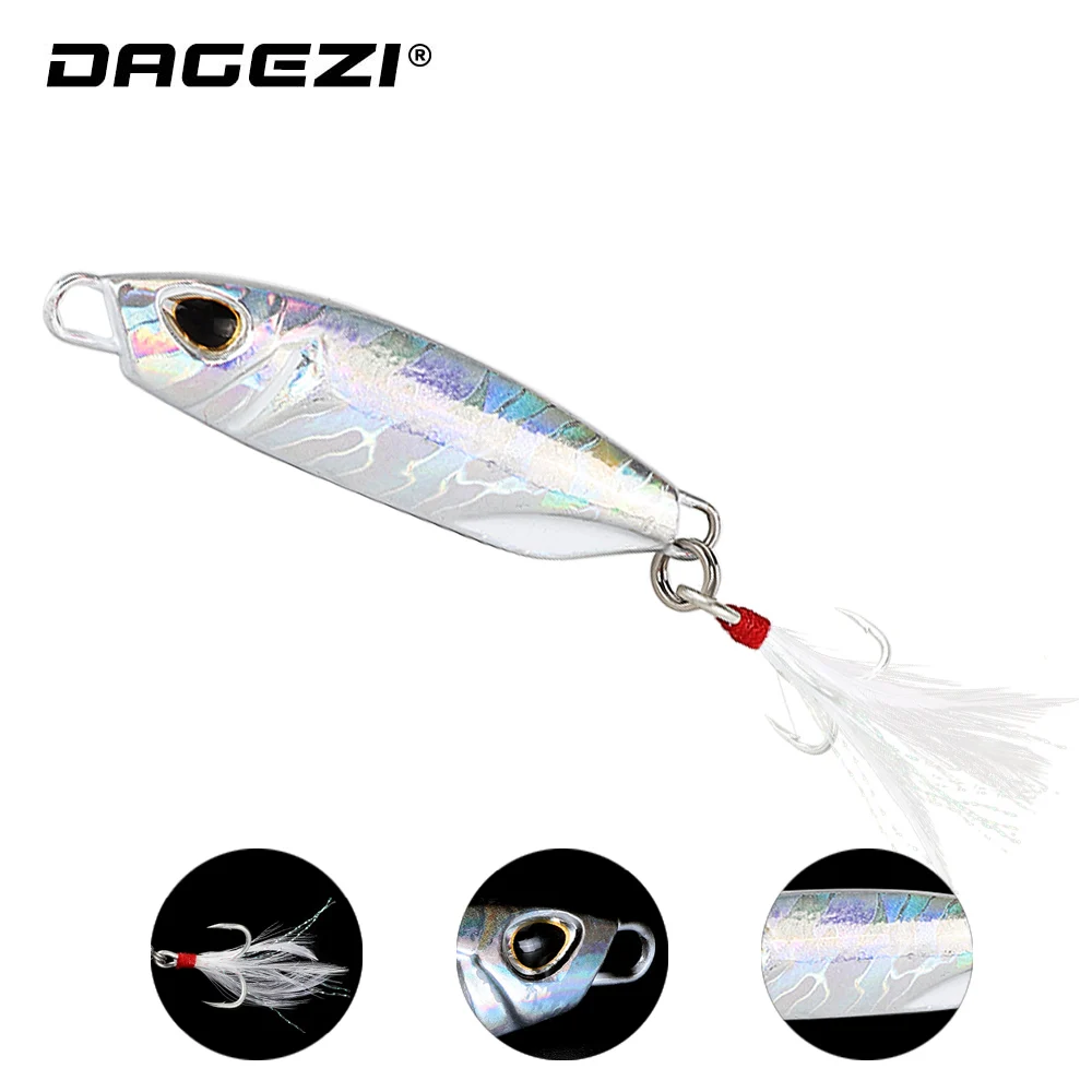 

DAGEZI 10 г/15 г/20 г/30 г Металическая дергающаяся приманка для карпа рыболовная приманка для морской воды крючковый лов, лазерное тело Тонущая приманка жесткая приманка