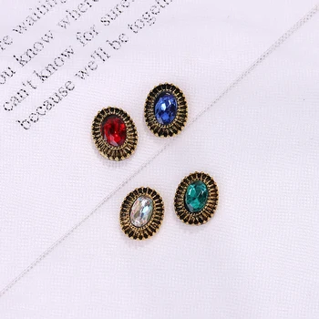 

10PCS Retro Red Oval Rhinestones Charms Beauty Glitter Nails Charms Jewelry Accessories Supplies for 3D Nail Art Decoration Hot