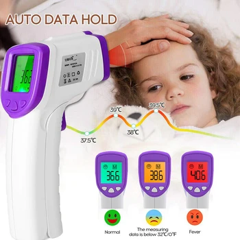 

LCD Digital Non-contact IR Infrared Thermometer Forehead Body Temperature Meter