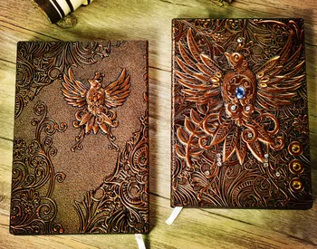 

Winter Speical! Holy Phoenix Diary Vinrage Hardcover PU Leather Notebook A5 200P Lined Paper Cool Agenda Journal Gift 2021