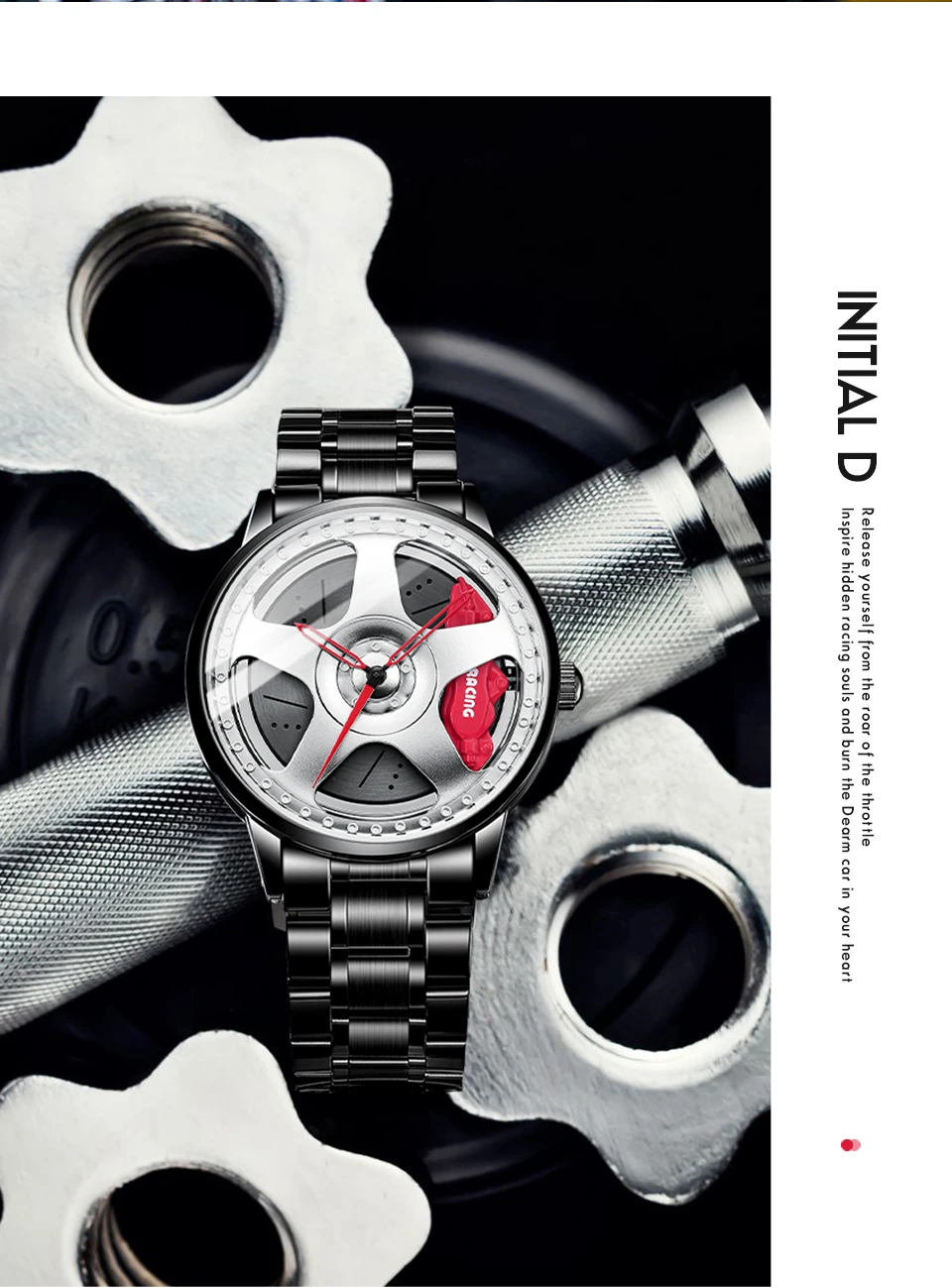 Nektom 男性用ホイール腕時計 3次元の中空デザイン 車の変更 編組 クォーツ時計 クォーツ時計 Aliexpress