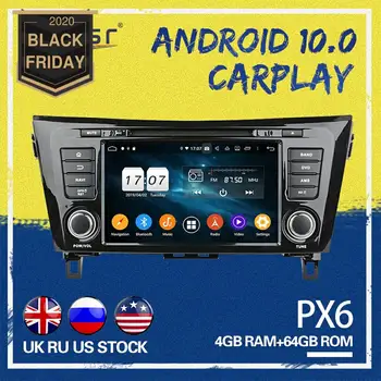 

AOTSR Android 10.0 PX6 For Nissan X-Trail xtrail X T 2014-2018 4+64GB 2 DIN Car GPS Navigation Car radio mulitmedia player