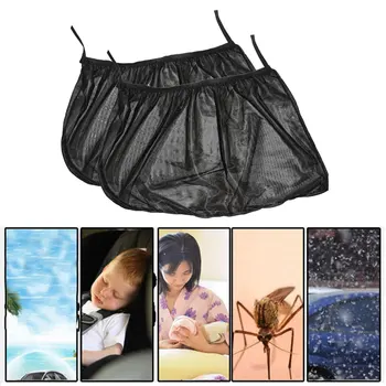 

2Pcs Car Window Sun Shade Rear Side Windows Kids Baby Uv Protected Cars Sun Shades Black Summer Universal Sun Visor Mar10