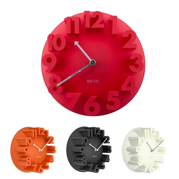 

Home Decor Creative Modern Art 3D Number e Round Wall Clocks, white 22.5 * 22.5 * 9cm