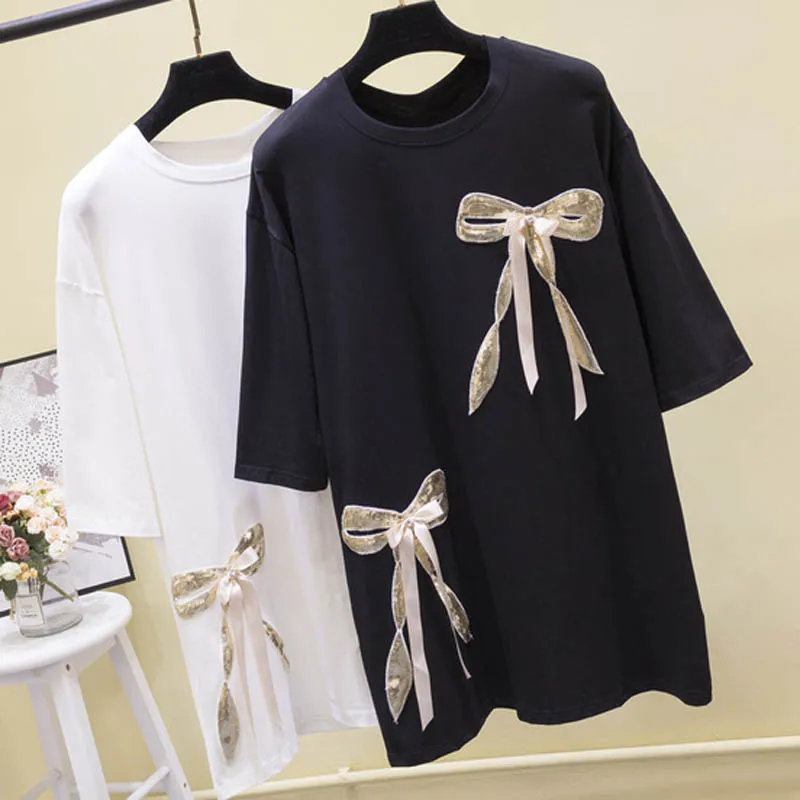 Весенне-летнее женское платье размера плюс, обхват груди 158 см, 5XL, 6XL, 7XL, 8XL, 9XL, женская футболка черного, белого, розового цветов