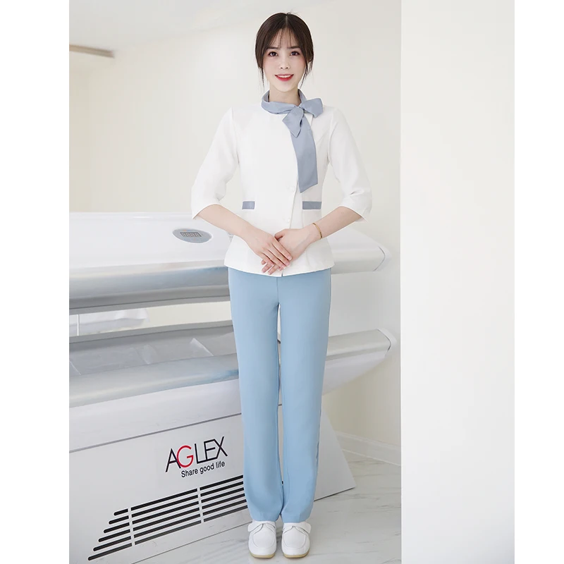 

Cosmetologist work clothes spring and summer new temperament SPA health club set