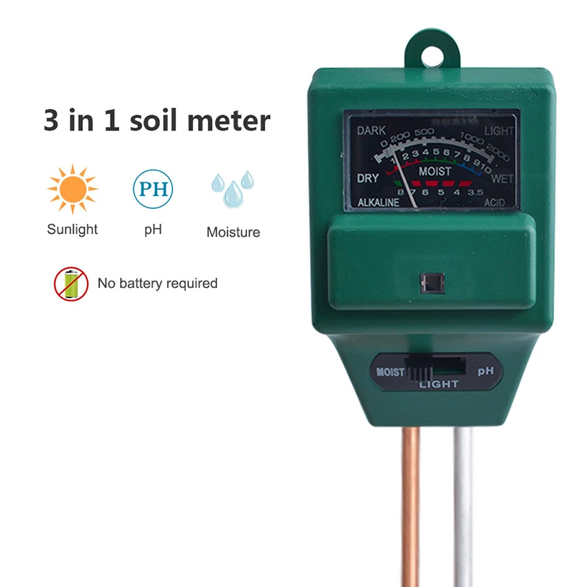 3 in 1 Soil Tester Moisture Meter, Light and PH Acidity Tester for Plant Care, Soil Hygrometer Water Monitor Indoor & Outdoor|PH Meters| - AliExpress