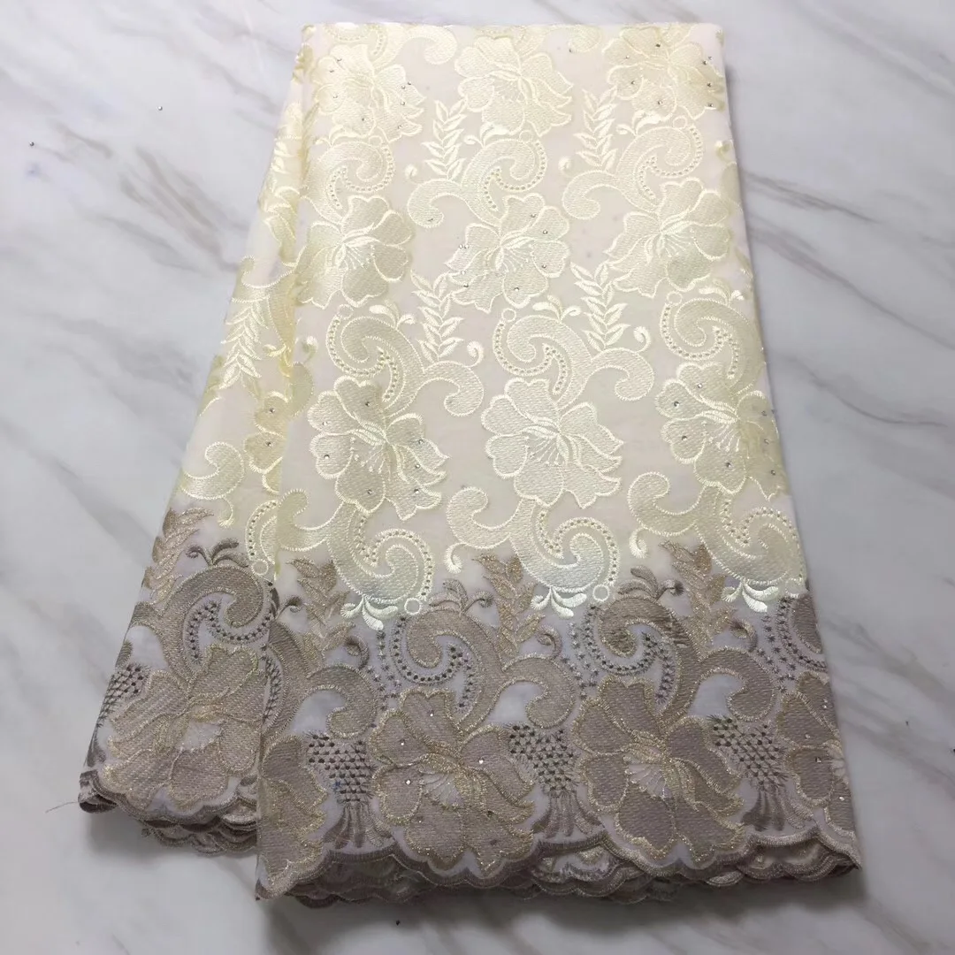 

White African Lace Fabric 2018 High Quality Lace Pink Embroidered Lace Trim French Tulle Lace Fabric For Nigerian Party