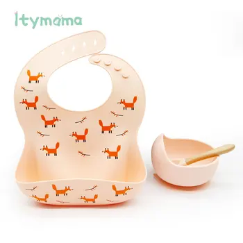 

1 Set Silicone Bibs Bowl Sets Baby BPA Free Silicone Chewing Food Grade Newborn Accessories Baby Feeding Bibs Tableware Supplies