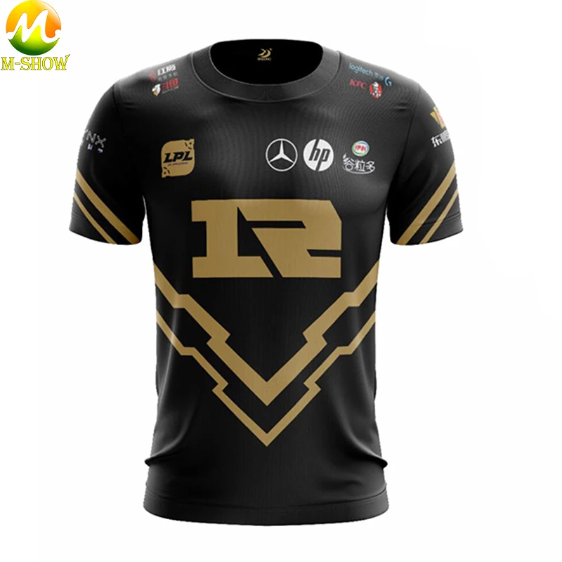 

Rng Uzi T-shirt Ming Xiaohu Karsa T shirts 2019 LOL Royal Never Give up Custom ID Man Tee Shirt