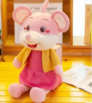 female dark pink Креативная игрушка платье костюмы мультфильм плюшевая игрушка в виде мыши Мягкая кукла рождественский подарок b1402 - Цвет: female dark pink