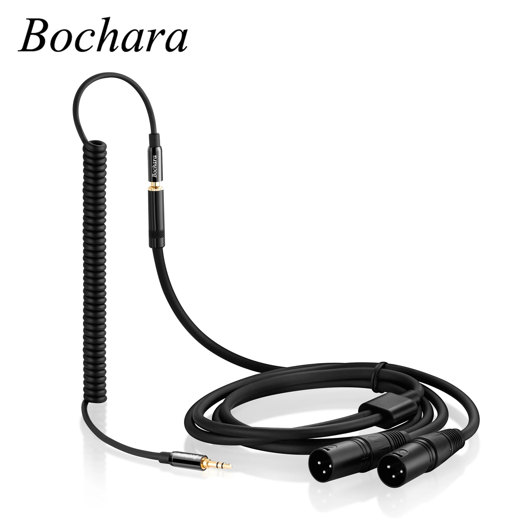 Эластичный спиральный кабель Bochara 3 5 мм + гнездовой разъем на двойной XLR штекер OFC