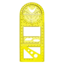 Règle géométrique multifonctionnelle modèle de dessin géométrique outil de mesure pour fournitures scolaires de bureau 