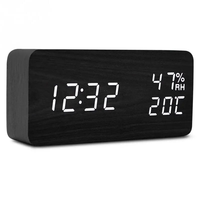 Электронный СВЕТОДИОДНЫЙ дисплей Настольный Будильник деревянная гостиная цифровой будильник часы для прикроватного столика гостиная кровать часы