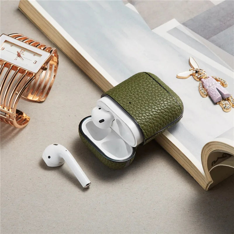 Airpods аксессуары из натуральной кожи для зарядки чехол для наушников AirPods защитный чехол для Apple Airpods