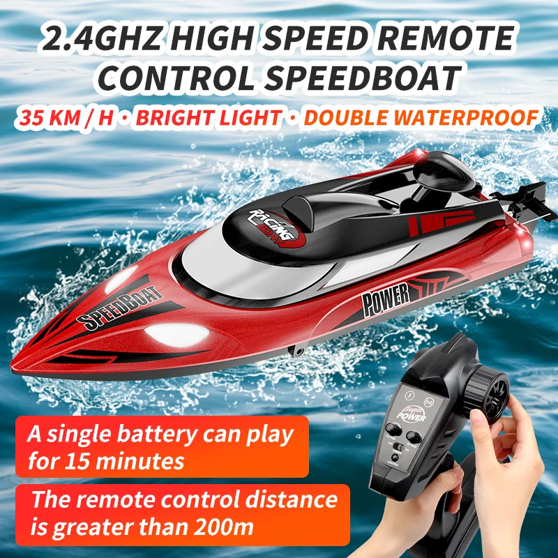 HongXunJie HJ810A High Speed RC racing Boat 35km/h 200m Control Distance Fast Ship With Water Cooling System 2