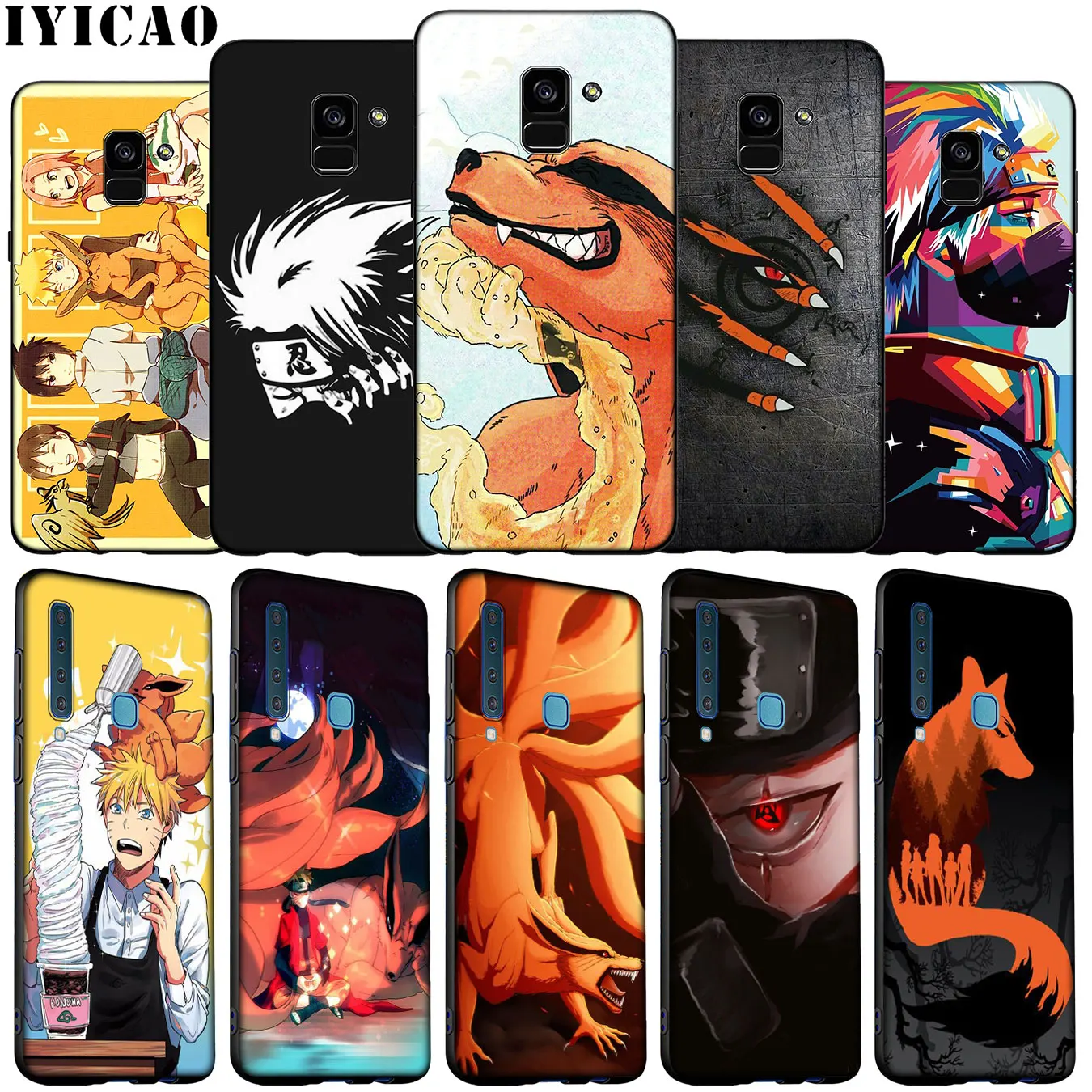 IYICAO the nine tailed fox fangs red eyes naruto Soft Case for Samsung Galaxy A6 A9 A8 A7 2018 A3 A5 2016 2017 Note 9 8 10 Plus | Мобильные