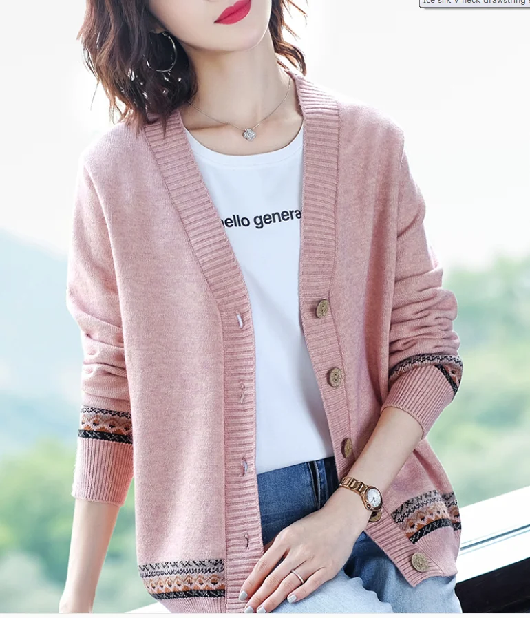 

Spring Knitted Cardigan Women's Spring 2020 New Western Style Spring and Autumn Outerwear Cardigan Sweater