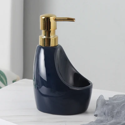580 мл диспенсер для жидкого мыла для кухни керамика+ ABS ванная комната украшение для дома аксессуары для ванной комнаты бутылка для лосьона гель для душа Bot - Цвет: Черный