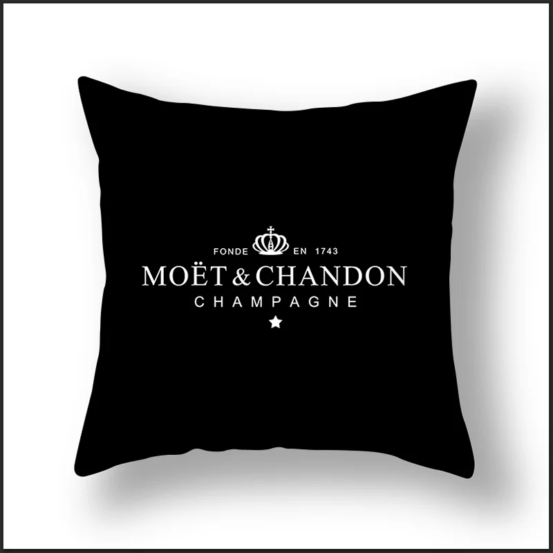 45X45cm Black Velvet Pillow Print Cushion Cover Cotton Made Pillowcase Soft Black Pillow Case