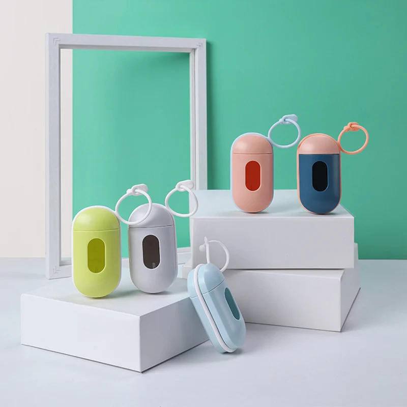 Bolsas de caca de perro dispensador Multi propósito de plástico Multicolor mascota al aire libre suministros limpio Accesorios