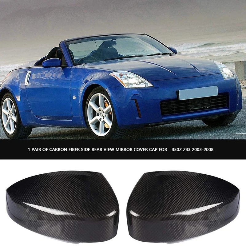 1 пара крышка зеркала заднего вида углеродное волокно боковая для Nissan 350Z Z33 2003
