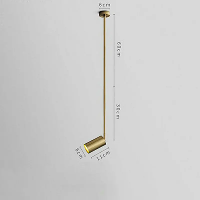Modern Nordic LED Luster Chandelier for Bedroom Living Room Kitchen Dining Room Loft hallway Room Interior Decorative Luminary - Цвет абажура: Long Gold 1 Head