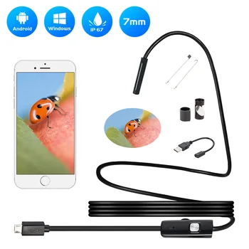 

7mm Endoscope Camera HD USB Android Mini Waterproof Borescope 1M 2M 5M Pipe Inspection Camera Endoscope Video For Android and PC
