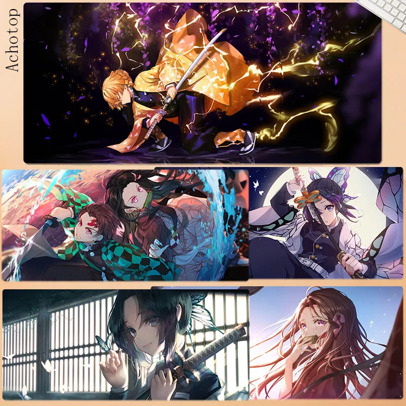 Игровой коврик для мыши большой клавиатуры из аниме Demon Slayer Kimetsu No Yaiba 70x30/90x40 см с