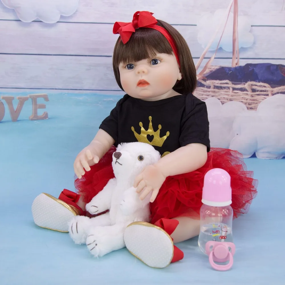 Bebe reborn 55 см все силиконовые тела Reborn baby Girl Кукла реалистичные DIY новорожденная принцесса Малыш игрушка Bonecas подарок