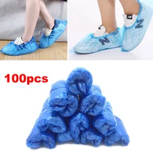 100 шт одноразовые пластиковые толстые уличные дождливые день ковер Чистящая обувь голубые водонепроницаемые бахилы горячая Распродажа бахилы
