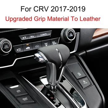 

(Chrome+Leather)Automatic Assy Gear Shift Knob Lever with Cover for 2017-2019 Honda CRV CR-V