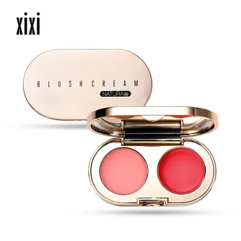 

Xixi nude makeup face blusher cream dual color pink orange contouring gel waterproof long lasting natural blush AC113