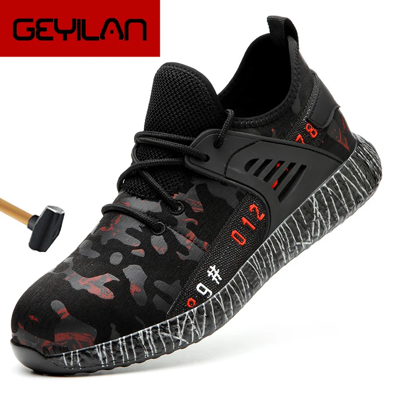 

2020 Fashion Summer Steel Toe Work Shoes for Men Piercing Safety Shoes Male Breathable Lightweight Industrial Casual Shoes for M