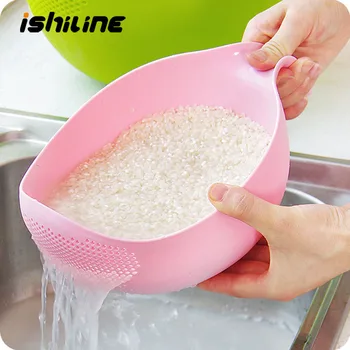 

Food Grade Kitchen Plastic Rice Beans Peas Fruit And Vegetable Washing Filter Strainer Drain Basket Sieve Cleaning Gadget