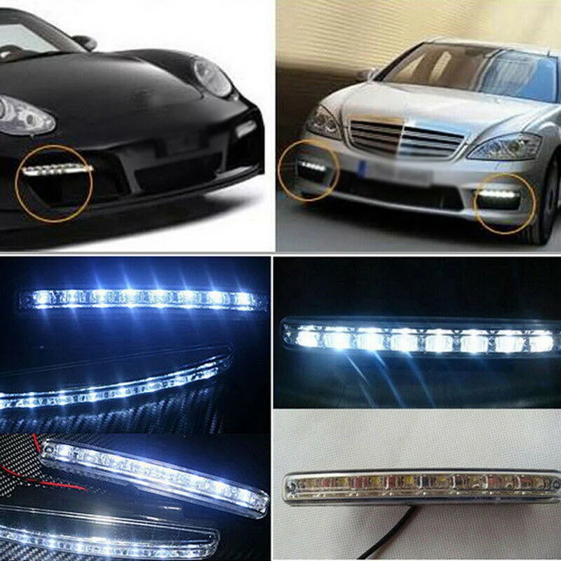 Автомобильный светодиодный свет 6000-6500K белый 100LM AC/DC 12V 155x17,8x35,6 мм днем Автомобильный светодиодный свет для бега