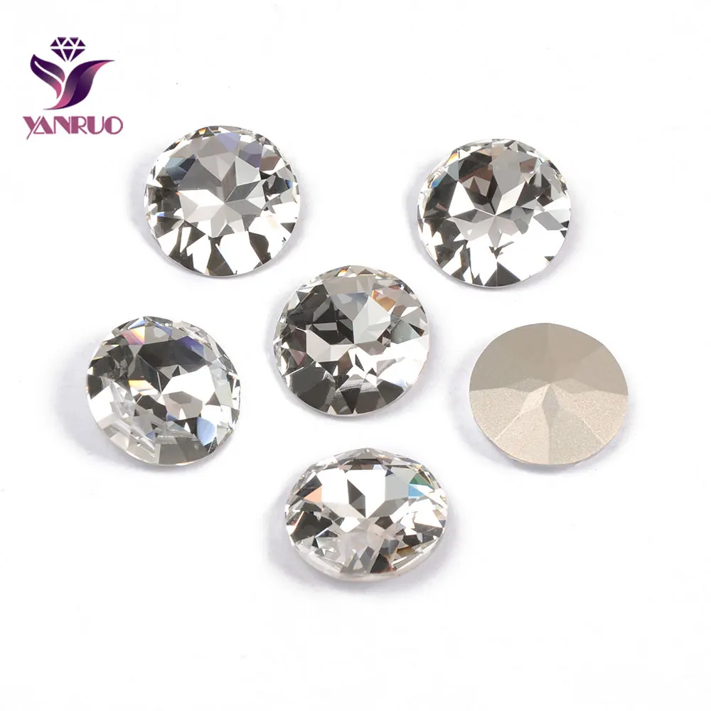 YANRUO 1201 круглые 27 мм Необычные камни для шитья камней и кристаллов DIY Ювелирные изделия большие стразы с бриллиантами для одежды - Цвет: Crystal