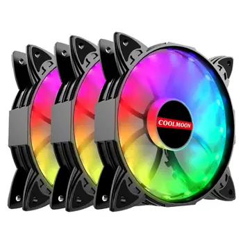 

RGB Lighting 120mm Double Silent Computer PC Case Fans Adjust Cooler Fan RGB Remote Control