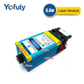 

5.5w 450nm Focusing Blue Laser Module Laser Engraving And Cutting TTL Module 5500mw Laser Can Engrave On Wood Free Shiiping