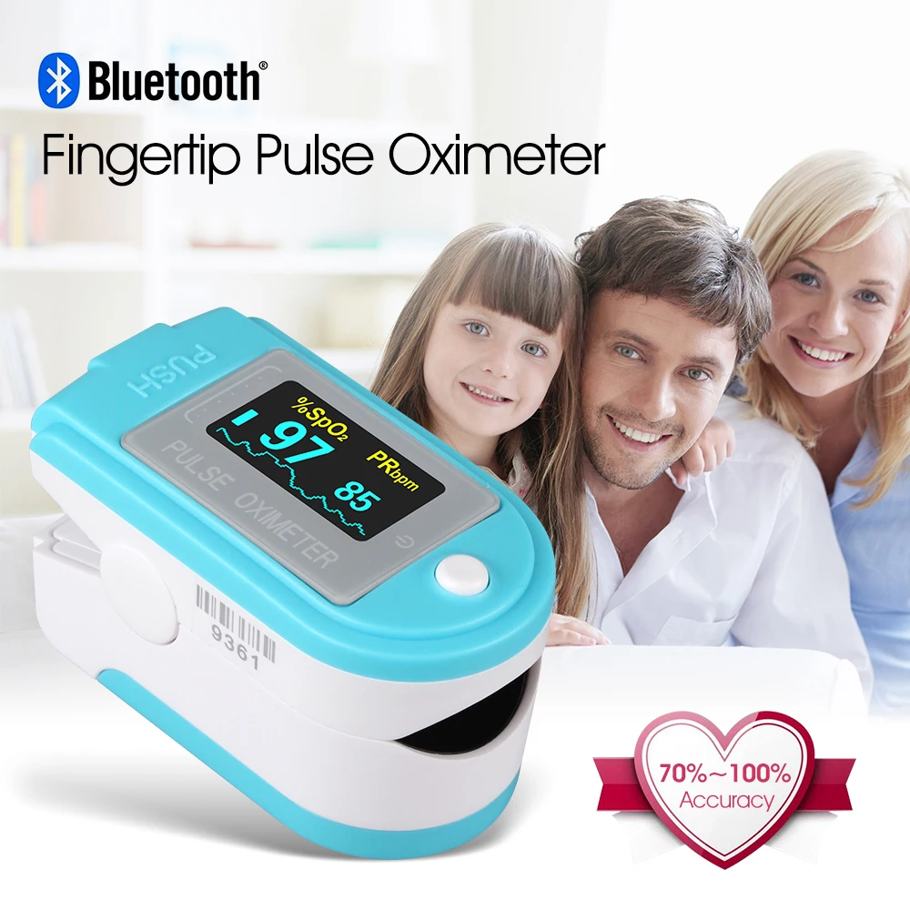 

CMS50D-BT Bluetooth Finger Tip Pulse Oximeter Adult OLED Fingertip Spo2 Pulse Heart Rate Monitor+APP Software