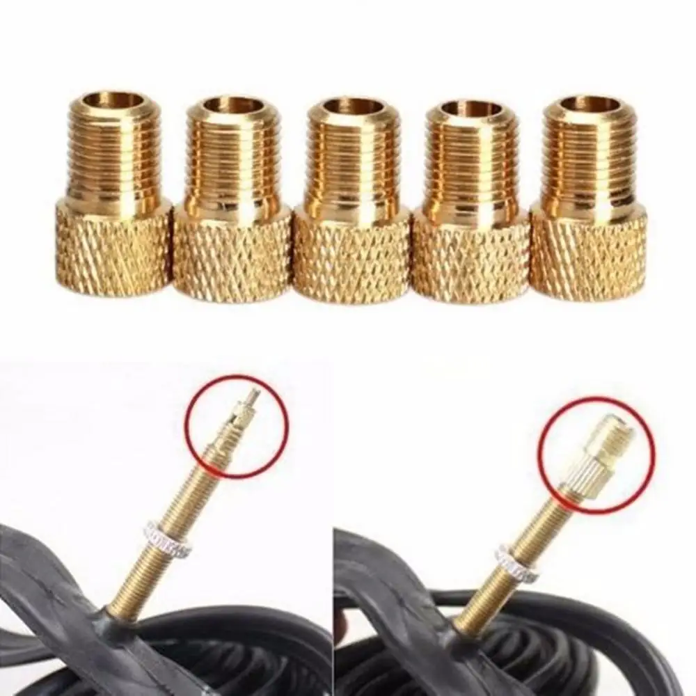 5pcs Presta To Valve Adaptor Bike Bicycle Pump Tire Inflator Connector