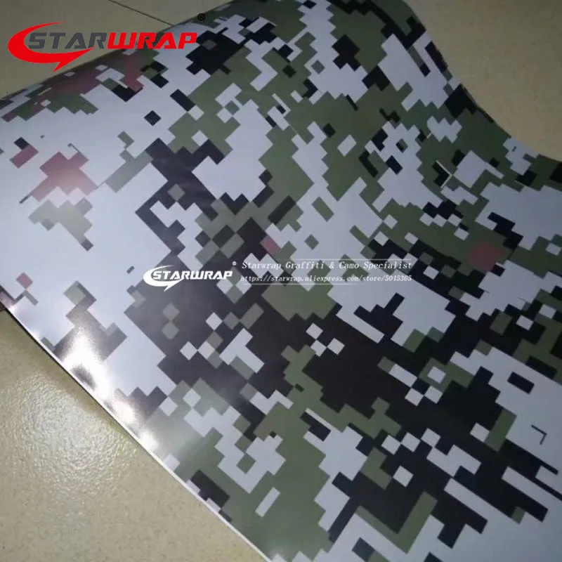 Звездная обертка армейская зеленая Военная цифровая камуфляжная Автомобильная виниловая наклейка с воздушным сливом Автомобиля Обертывание пинг наклейка пленка