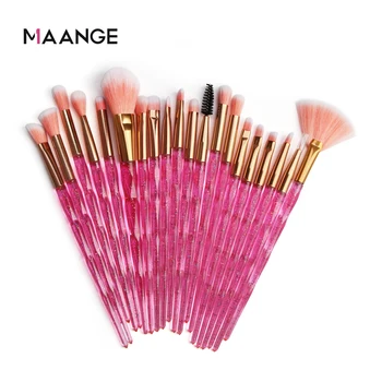

MAANGE 20 Pcs Make-up Brush Set Giltter Diamond Handle Eyeshadow Brush Cosmetic Eye Makeup Brushes Kit