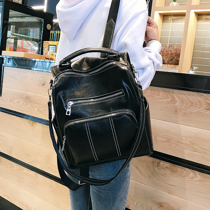 

2019 New Style England Simple College Style WOMEN'S Backpack Versatile Retro Backpack nv pi bao Travel Bag School Bag