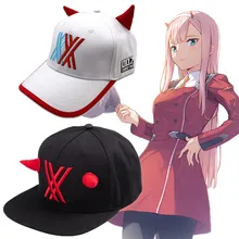 

Anime Darling In The Franxx 02 Baseball Cap ZERO TWO Theme Cosplay Adjustable Sun Hat Hallowen Party Props